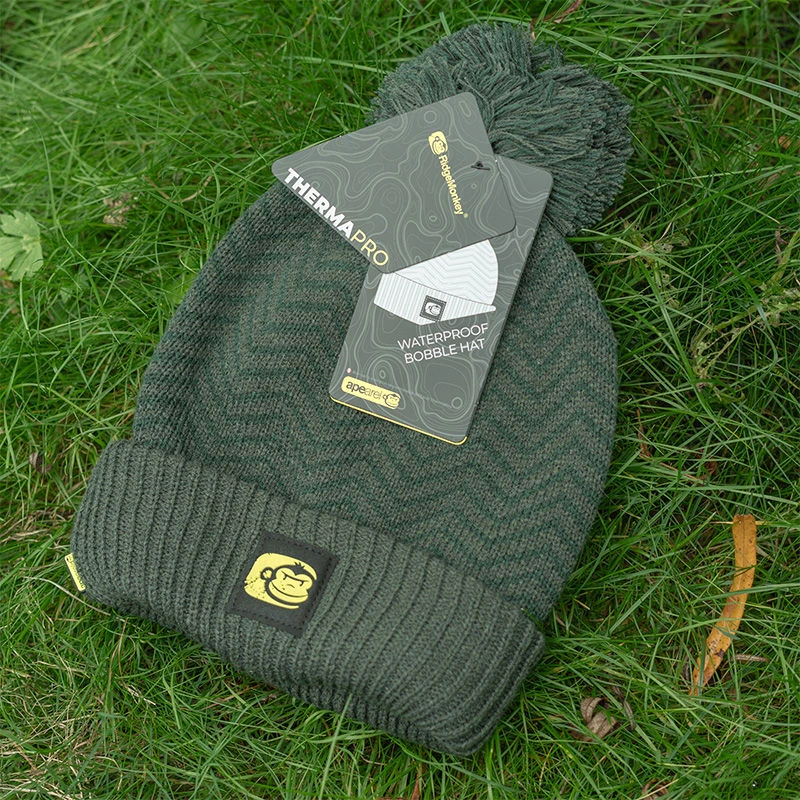Ridge Monkey APEarel ThermaPro Waterproof Bobble Hat Green